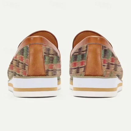 Men's Woven Multicolor Loafers - Stylish Slip-On Casual Shoes with Leather Accents 2025 - Image 6