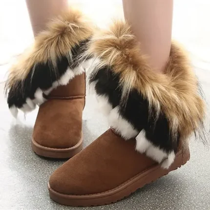Women's Faux Fur Winter Boots with Fluffy Trim - Cozy and Stylish Cold Weather Footwear 2025 - Image 6