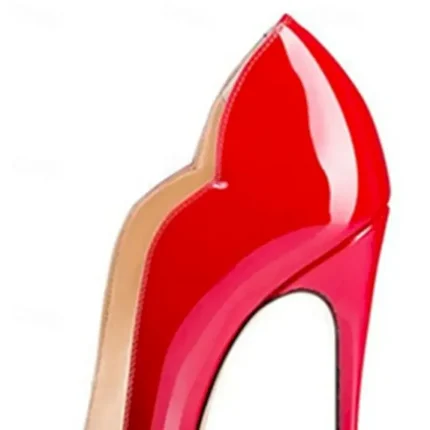 Women's Sexy Ombre Patent Leather Stiletto High Heels - Elegant Red Gradient Pointed Toe Pumps for Parties, Weddings, and Special Occasions 2025 - US - Image 4
