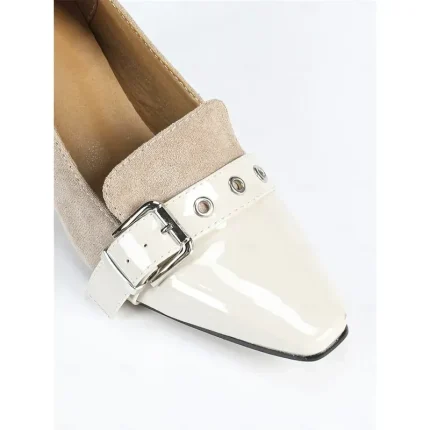 Women's Two-Tone Suede & Patent Leather Block Heel Pumps - Chic Business & Party Shoes with Buckle Detail 2025 - Image 6