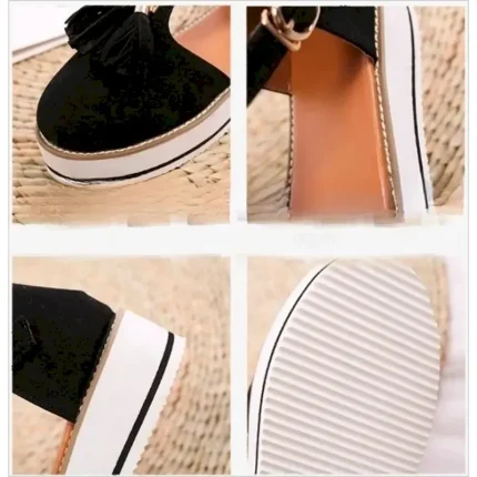Trendy Women's Black Platform Mary Jane Shoes with Bow Accent - Perfect for Casual and Streetwear Looks 2025 - Image 4