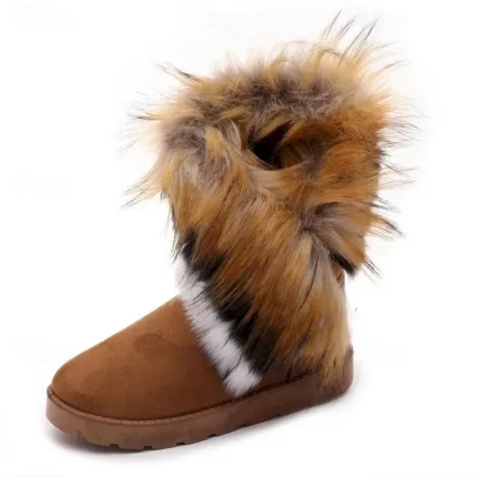 Women's Faux Fur Winter Boots with Fluffy Trim - Cozy and Stylish Cold Weather Footwear 2025 - Image 5