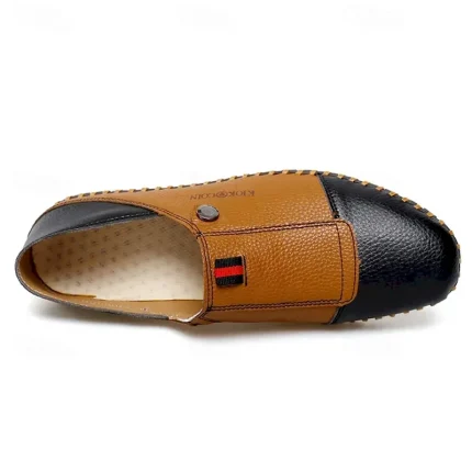 Men's Casual Leather Loafers – Slip-On Two-Tone Driving Shoes with Non-Slip Sole for Daily Wear 2025 - Image 4