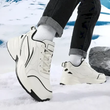 Men's Black Running Sneakers with Fur Lining, Winter Warm Athletic Shoes for Outdoor Sports and Casual Wear 2025 - Image 5