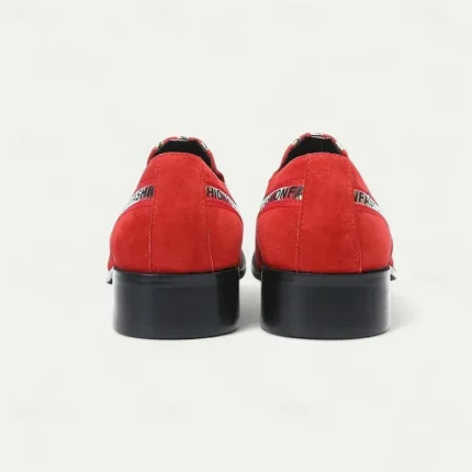 Men's Red Slip-On Leather Boots with Gold Tip Unique Printed Stripes–Modern Western Boots for Casual, Everyday Wear 2025 - Image 6