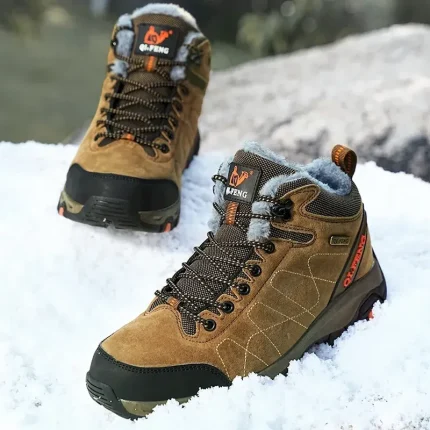 Men's Waterproof Hiking Boots with Warm Fleece Lining – High-Top Outdoor Winter Shoes with Non-Slip Sole 2025 - Image 3