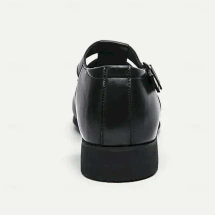 Men's Black Leather Fisherman Sandals - Stylish Buckle Strap Closed-Toe Shoes for Formal and Casual Wear 2025 - Image 6