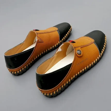 Men's Casual Leather Loafers – Slip-On Two-Tone Driving Shoes with Non-Slip Sole for Daily Wear 2025 - Image 6